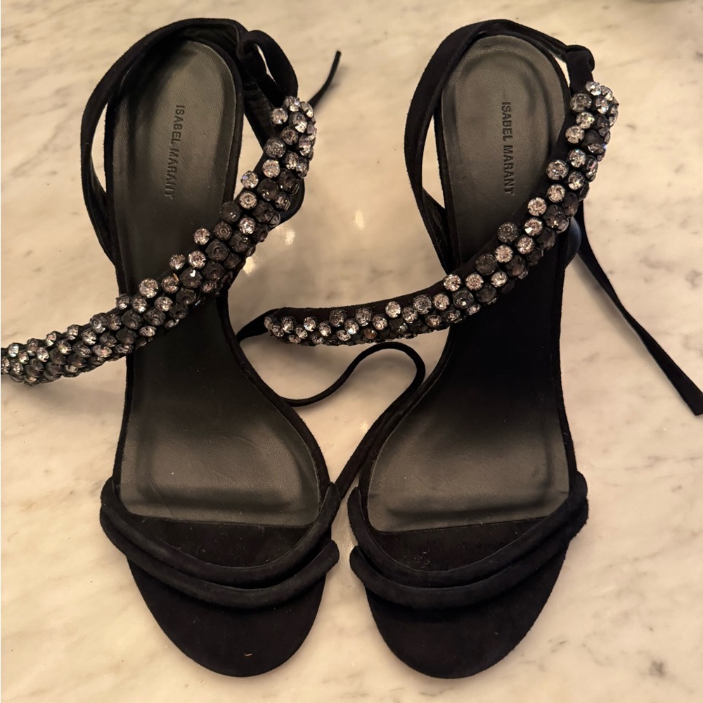 Isabel Marant Black Crystal Embellished Sandals